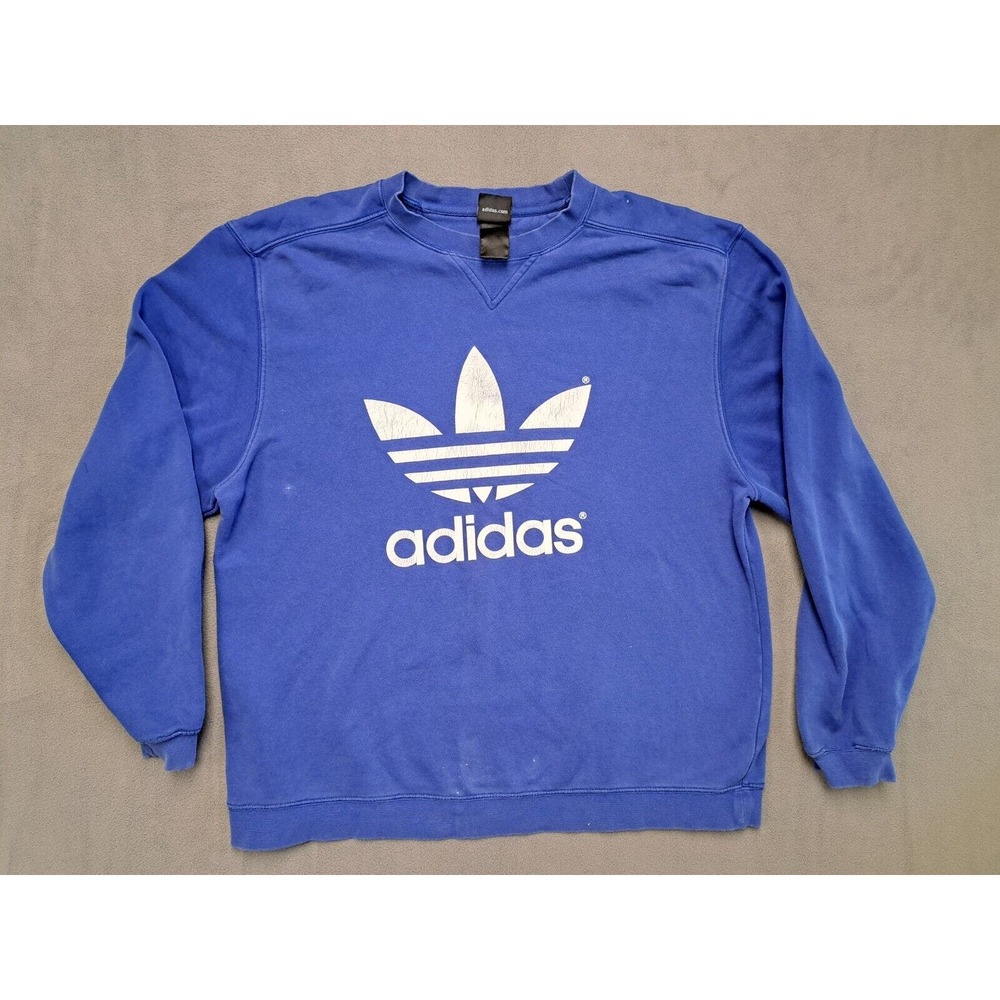 adidas Blue Trefoil Logo Crewneck Sweatshirt